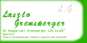 laszlo gremsperger business card